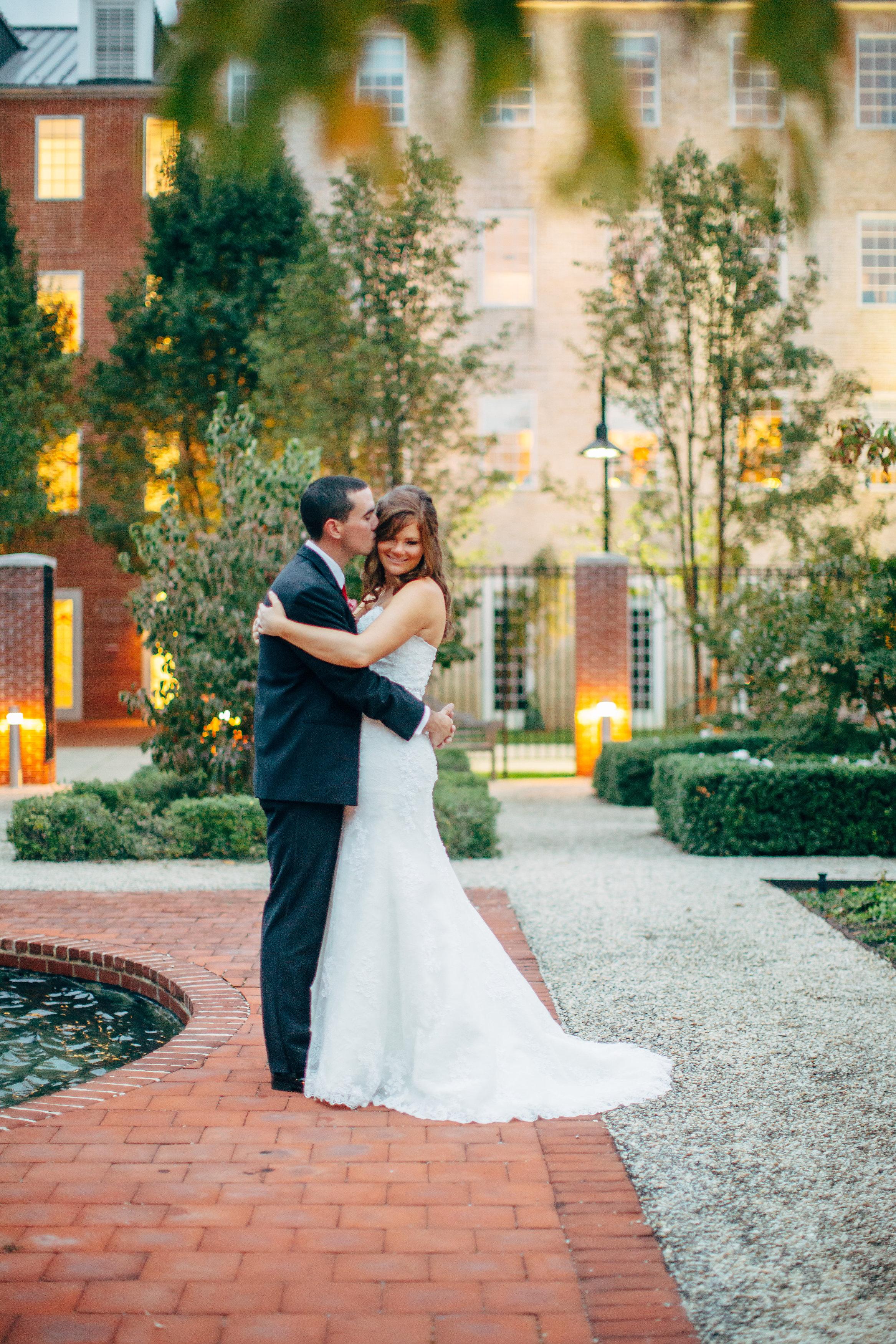 Bride and Groom in Garden