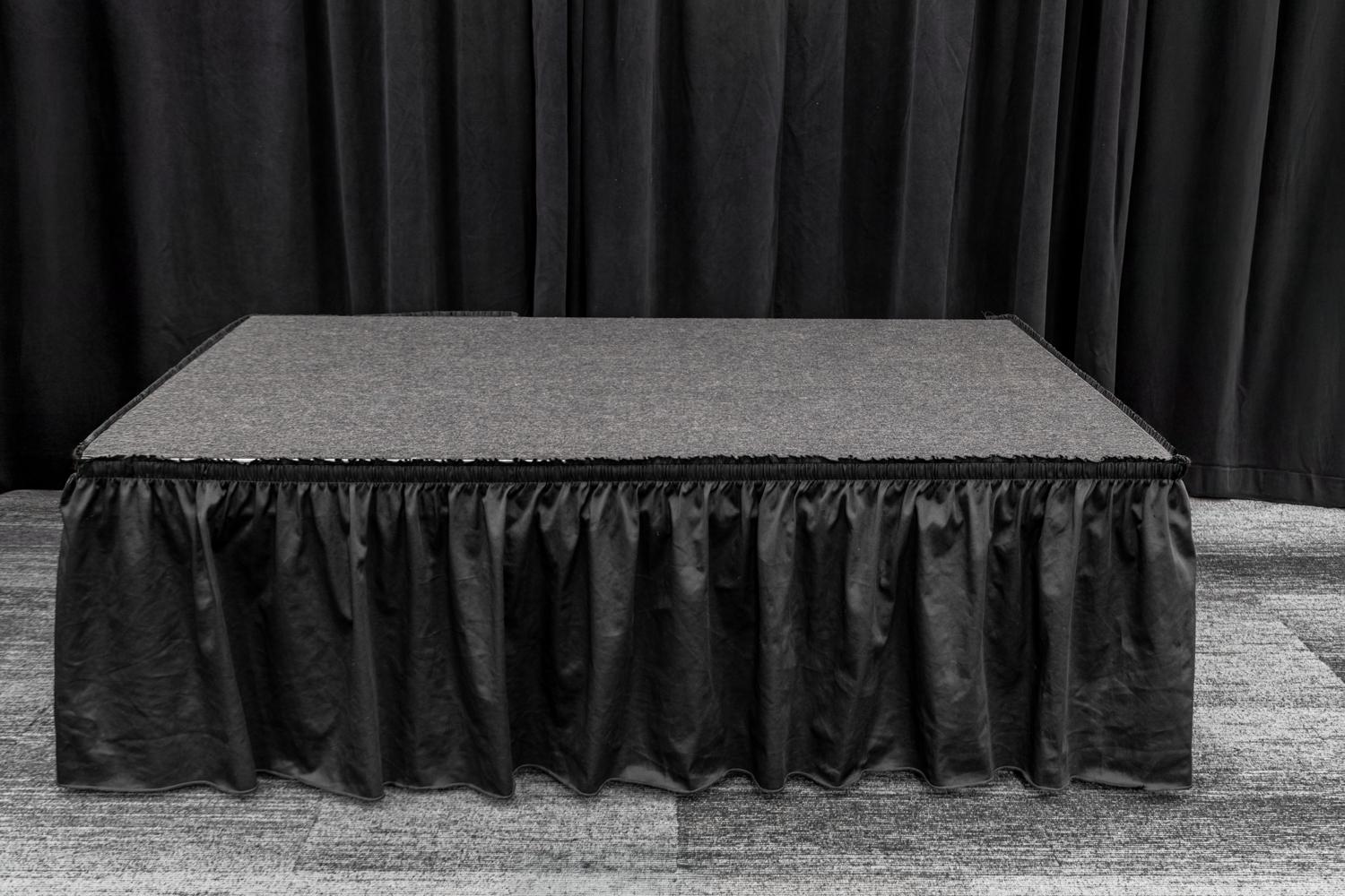 Black Stage with black stage drape. 