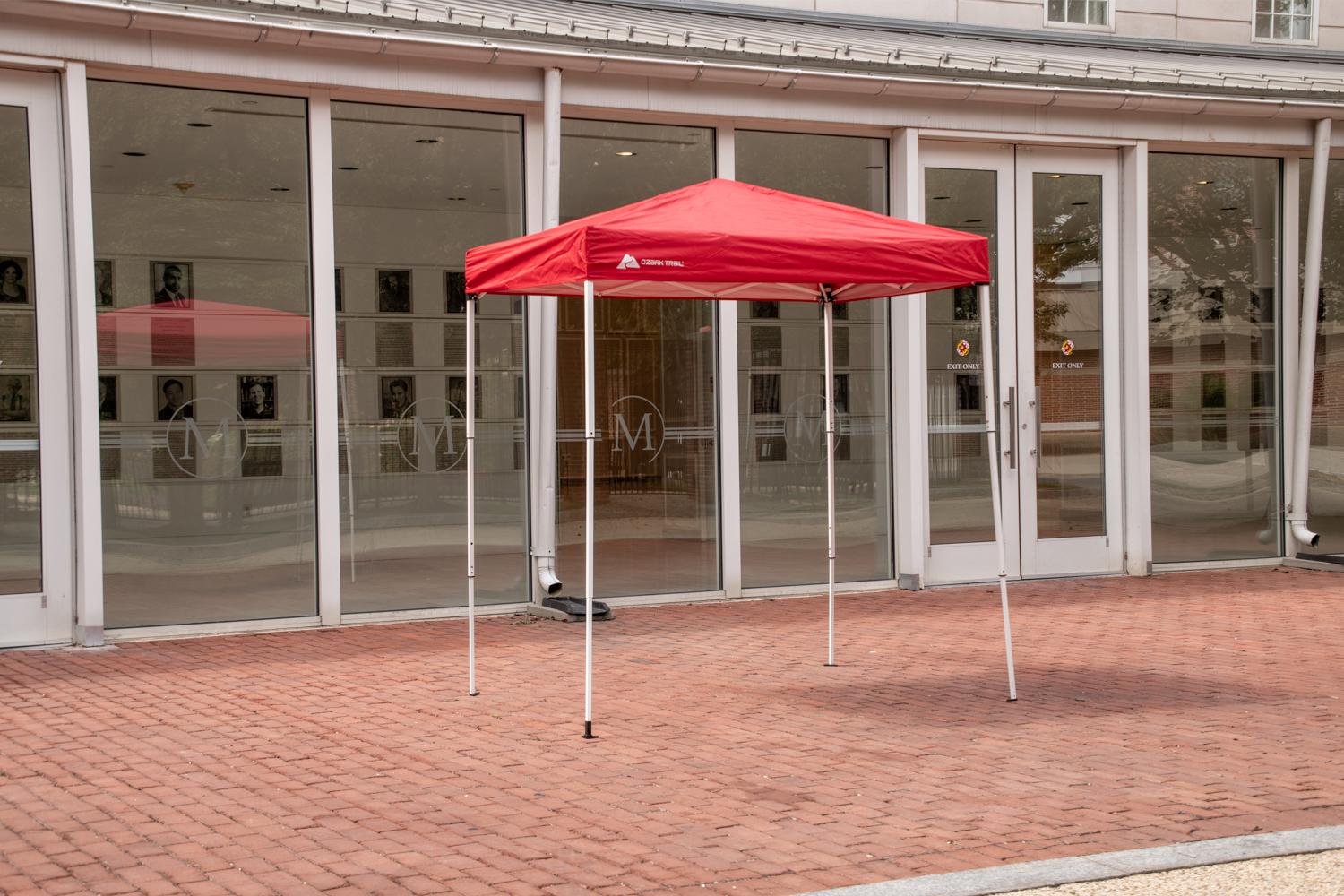 Small Red outdoor standing tent